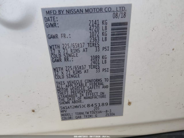 2018 NISSAN ROGUE SV 9