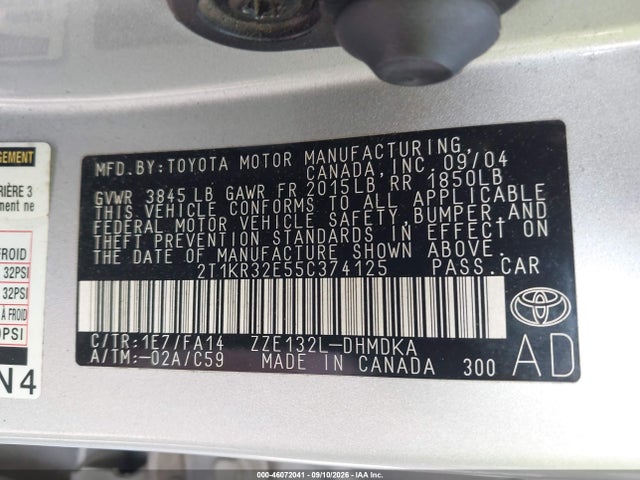 2005 Toyota MATRIX — фото 9