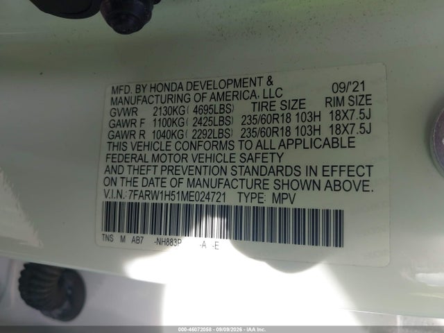 2021 HONDA CR-V 2WD EX 9