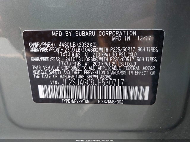 2018 SUBARU FORESTER 2.5I PREMIUM 9