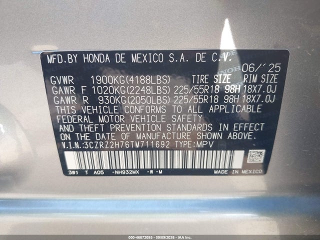 2026 HONDA HR-V AWD EX-L 9