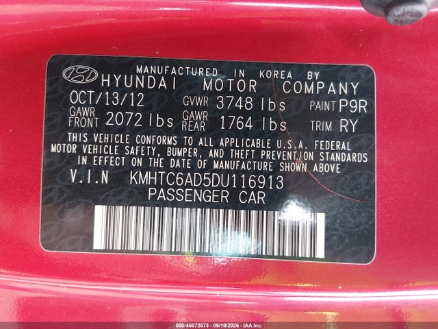 2013 Hyundai VELOSTER BASE W/GRAY 照片 9