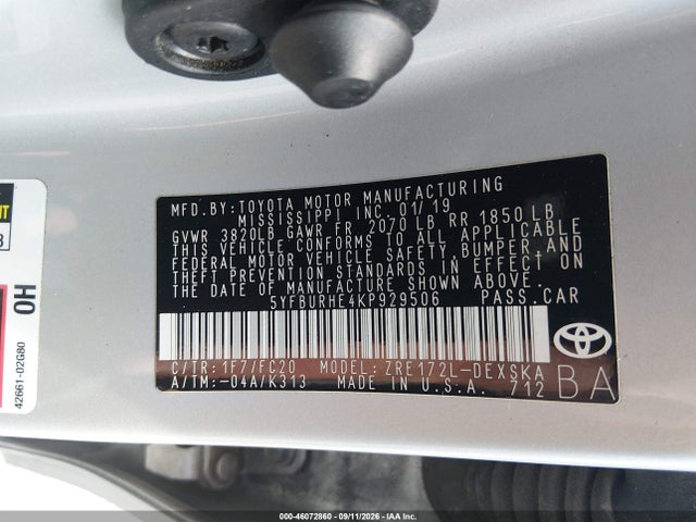 2019 TOYOTA COROLLA SE 9