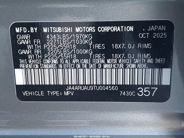 2026 MITSUBISHI OUTLANDER SPORT 2.0 ES/2.0 LE/2.0 RALLIART/2.0 S/2.0 SE/2.0 TRAIL EDITION 9