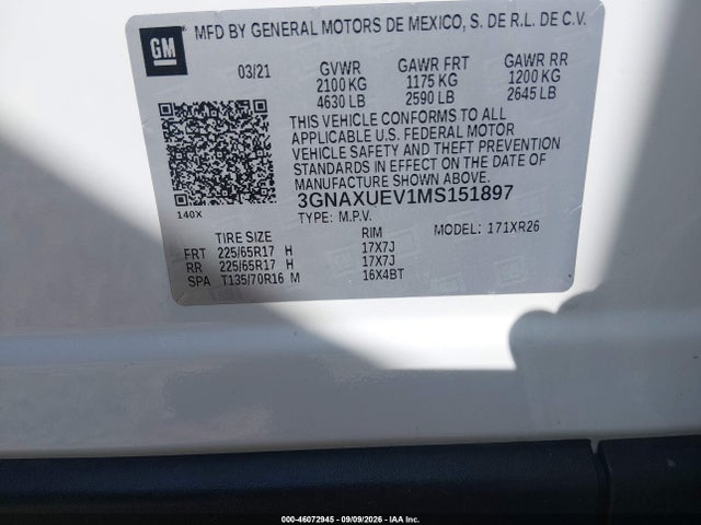 2021 CHEVROLET EQUINOX AWD LT 9