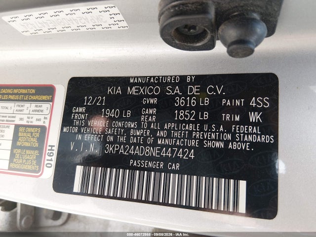 2022 KIA RIO LX 9
