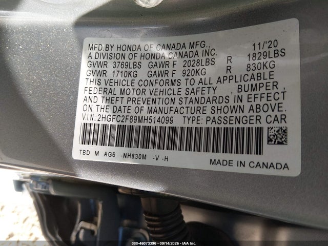 2021 HONDA CIVIC SPORT 9