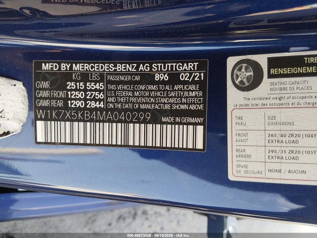 2021 MERCEDES-BENZ AMG GT 43 4-DOOR COUPE 9