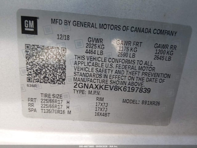 2019 CHEVROLET EQUINOX LT 9