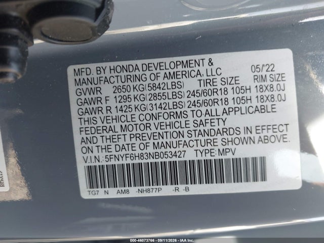 2022 HONDA PILOT AWD TRAILSPORT 9