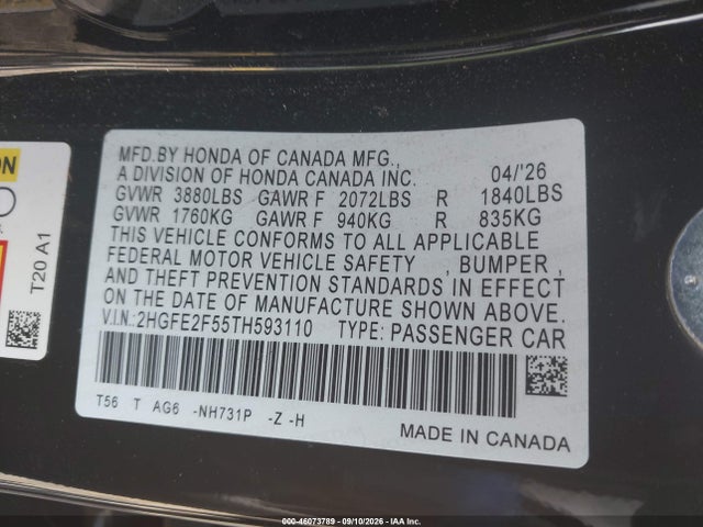 2026 HONDA CIVIC SPORT 9