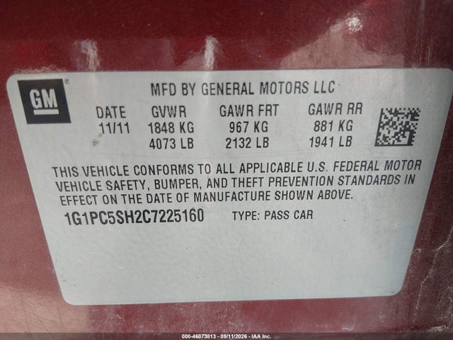2012 Chevrolet CRUZE LS 照片 6