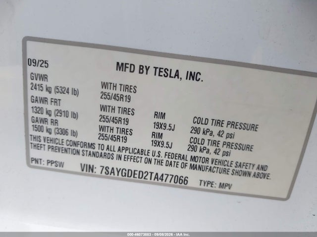 2026 TESLA MODEL Y PREMIUM REAR-WHEEL DRIVE/REAR-WHEEL DRIVE 9