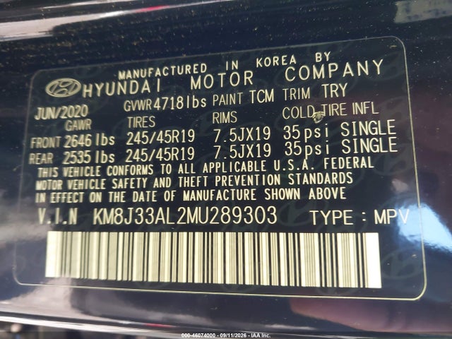 2021 HYUNDAI TUCSON SPORT 9