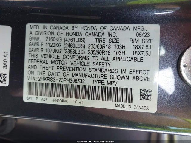 2023 HONDA CR-V EX-L 2WD 9