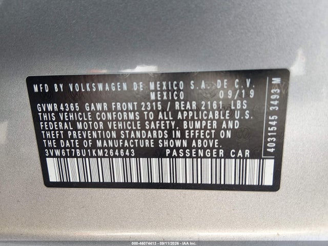2019 VOLKSWAGEN JETTA GLI 2.0T 35TH ANNIVERSARY EDITION/2.0T AUTOBAHN/2.0T S 9