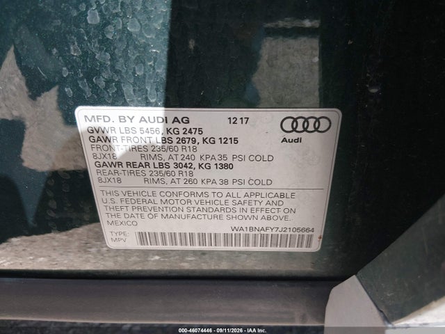 2018 AUDI Q5 2.0T PREMIUM/2.0T TECH PREMIUM 9