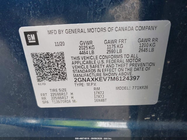 2021 CHEVROLET EQUINOX FWD LT 9