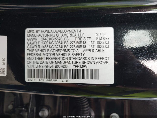 2026 HONDA PASSPORT AWD TRAILSPORT/AWD TRAILSPORT BLACKOUT 9