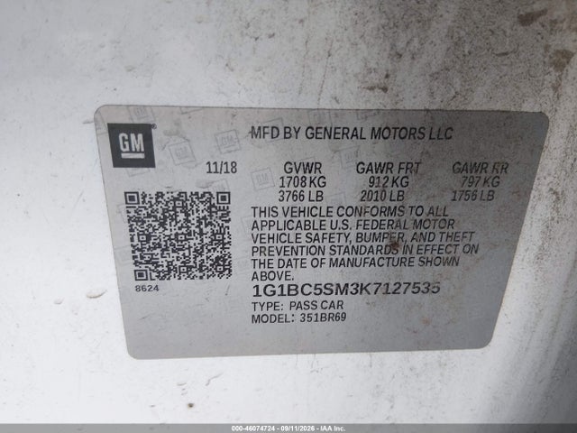 2019 CHEVROLET CRUZE LS 9
