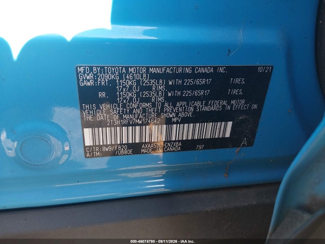 2021 TOYOTA RAV4 LE 9