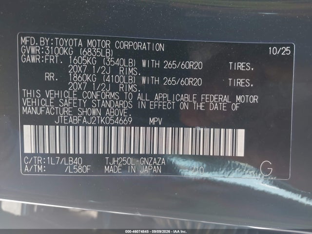 2026 TOYOTA LAND CRUISER 9