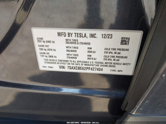 2023 TESLA MODEL X PLAID TRI MOTOR ALL-WHEEL DRIVE 9
