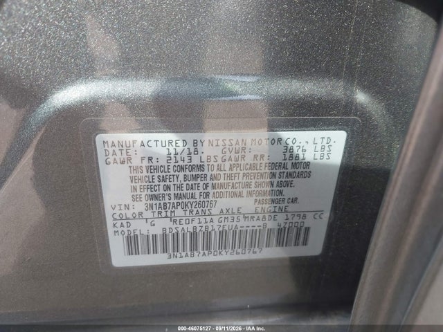 2019 NISSAN SENTRA S 9