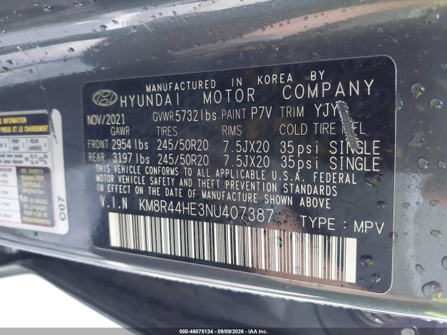 2022 HYUNDAI PALISADE SEL 9