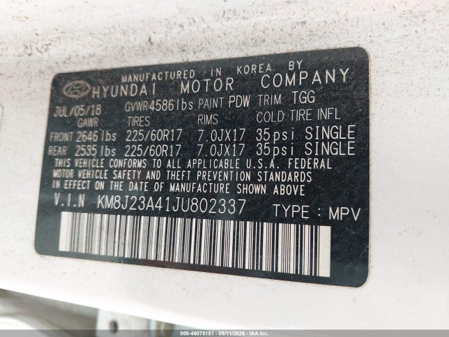 2018 HYUNDAI TUCSON SE 9