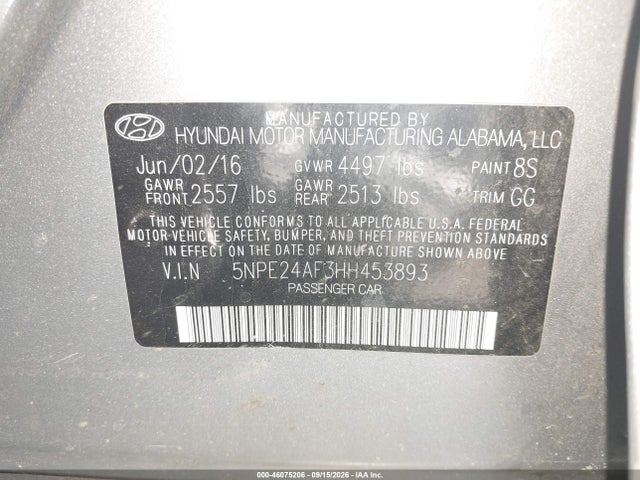 2017 HYUNDAI SONATA 9