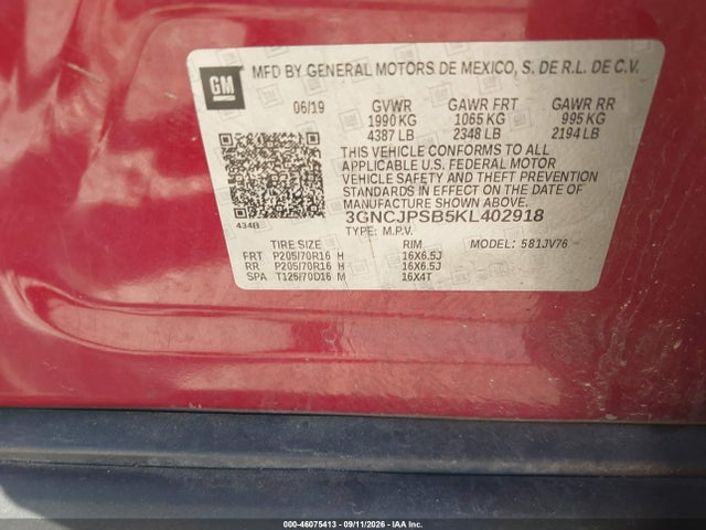 2019 CHEVROLET TRAX LT 9