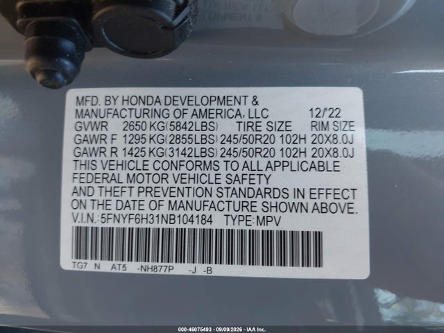 2022 HONDA PILOT AWD SPORT 9