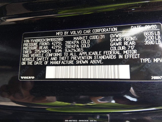 2021 VOLVO XC90 RECHARGE PLUG-IN HYBRID T8 INSCRIPTION EXPRESSION 7 PASSENGER 9