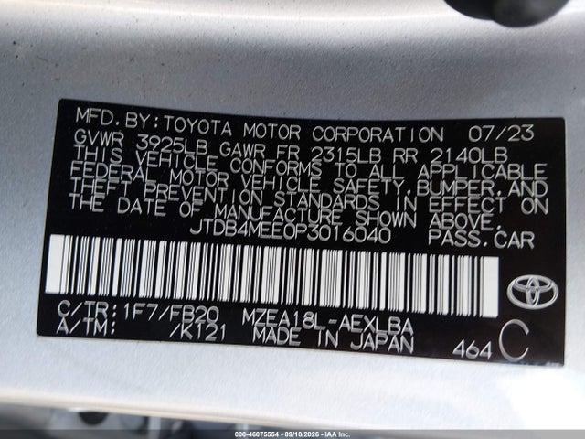2023 TOYOTA COROLLA LE 9