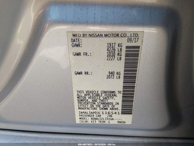 2018 NISSAN ALTIMA 2.5 SV 9