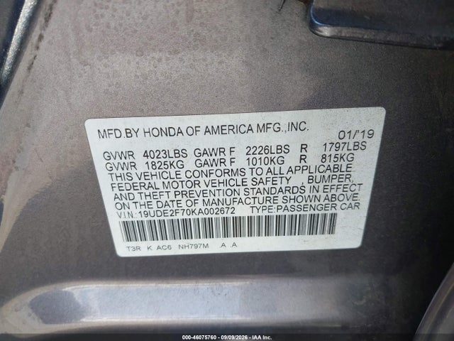 2019 ACURA ILX PREMIUM PACKAGE/TECHNOLOGY PACKAGE 9