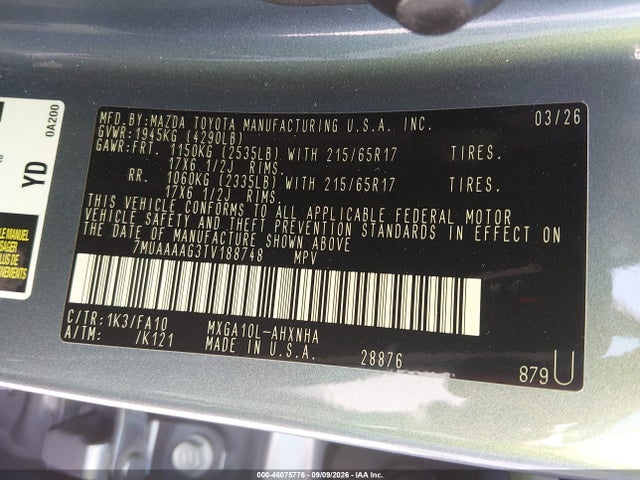 2026 TOYOTA COROLLA CROSS L 9