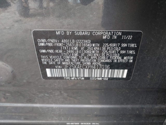 2023 SUBARU FORESTER PREMIUM 9