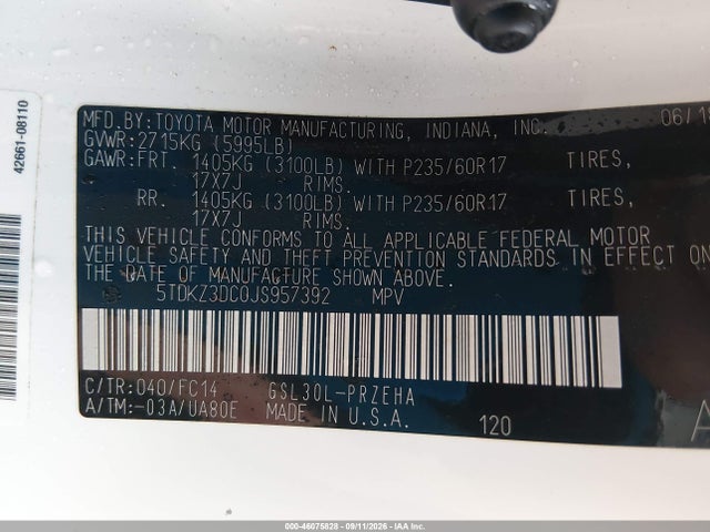 2018 TOYOTA SIENNA LE 8 PASSENGER 9