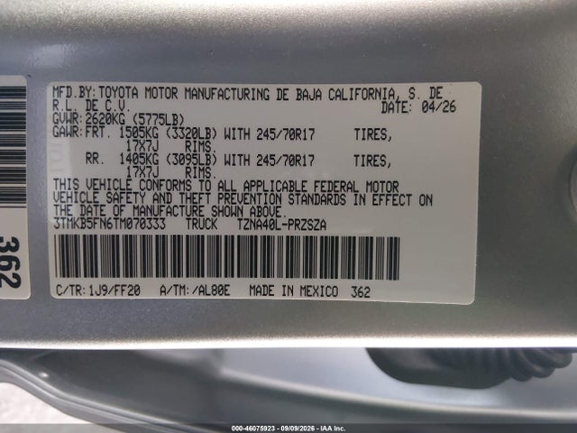 2026 TOYOTA TACOMA SR5 9