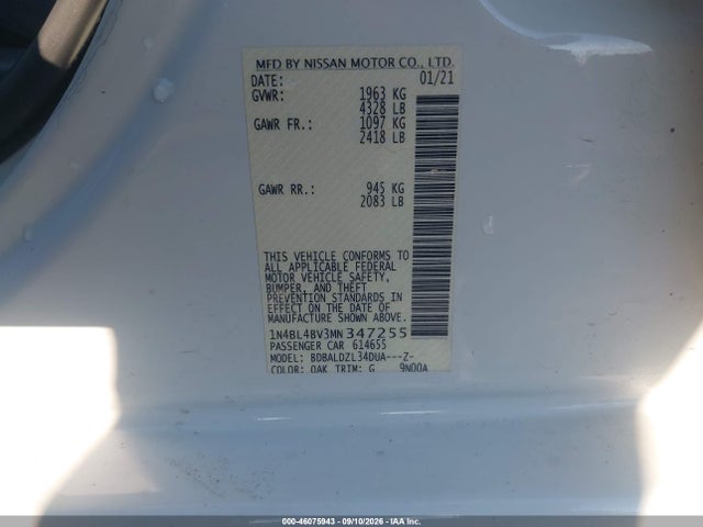 2021 NISSAN ALTIMA S FWD 9