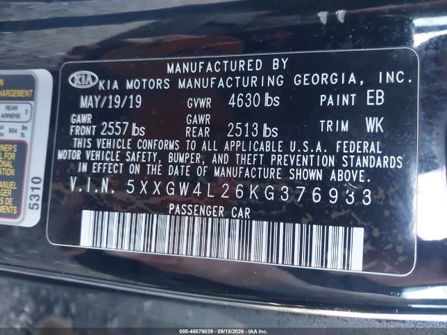 2019 KIA OPTIMA SX TURBO 9