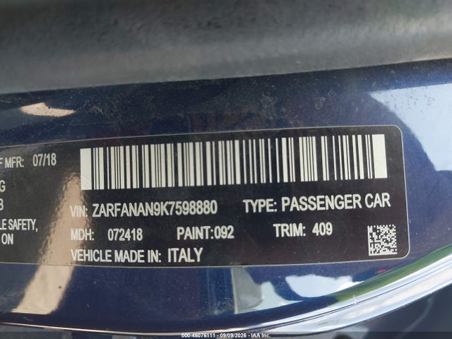2019 ALFA ROMEO GIULIA AWD 9