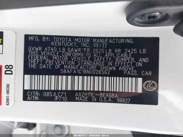 2022 LEXUS ES 300H ULTRA LUXURY 9