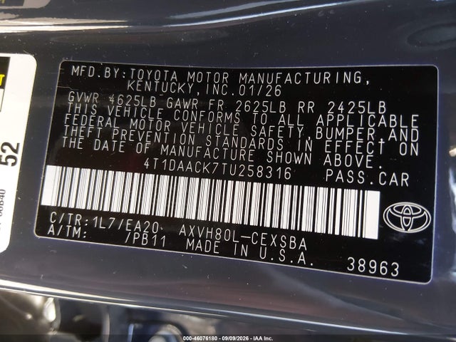 2026 TOYOTA CAMRY SE 9
