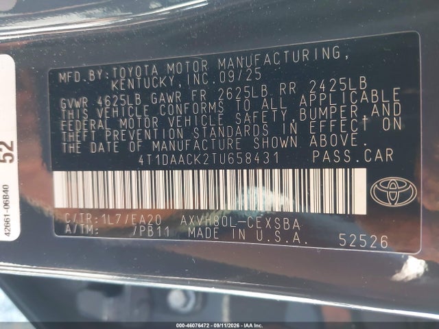 2026 TOYOTA CAMRY SE 9