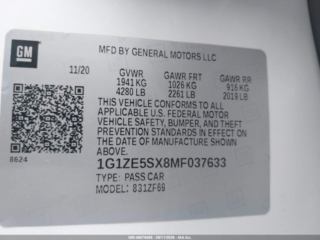 2021 CHEVROLET MALIBU FWD PREMIER 9
