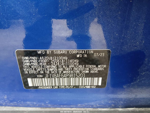 2023 SUBARU WRX PREMIUM 9
