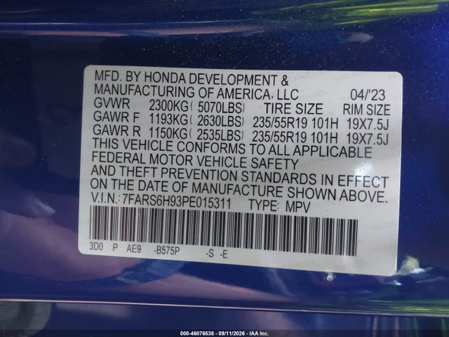 2023 HONDA CR-V HYBRID SPORT TOURING 9